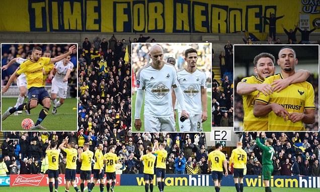 Klub Divisi Dua Inggris, Oxford Tekuk Swansea 3-2 di Kompetisi FA Cup